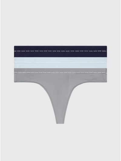 Tangas-Calvin-Klein-Logo-en-Borde-Paquete-de-3-Mujer-Multicolor