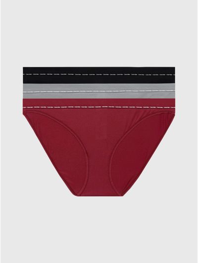 Bikinis-Calvin-Klein-Logo-en-Borde-Paquete-de-3-Mujer-Multicolor