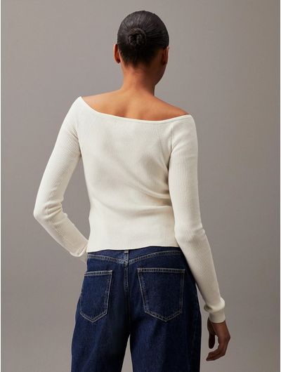 Sueter-Calvin-Klein-Acabado-Acanalado-Mujer-Blanco