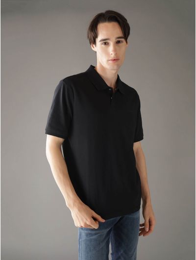 Polo-Calvin-Klein-Logo-Bordado-Hombre-Negro