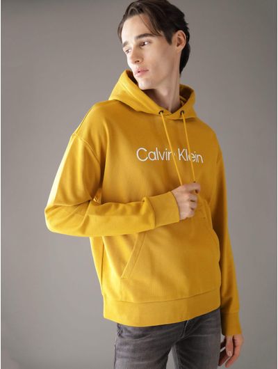 Sudadera-Calvin-Klein-Logo-Estampado-Hombre-Amarillo