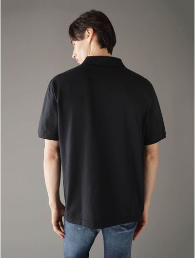 Polo-Calvin-Klein-Logo-Bordado-Hombre-Negro