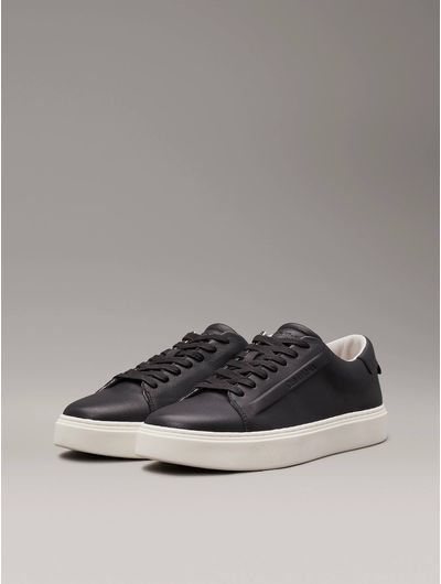 Tenis-Calvin-Klein-Piel-Granulada-Hombre-Negro