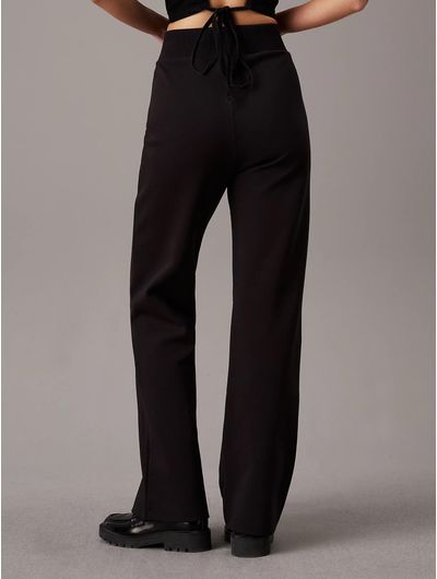 Pants-Calvin-Klein-Acampanado-Monograma-Mujer-Negro