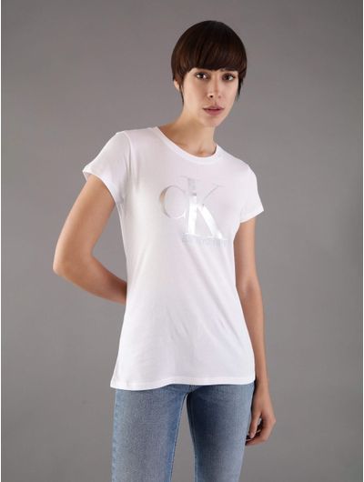 Playera-Calvin-Klein-Monograma-Metalizado-Mujer-Blanco