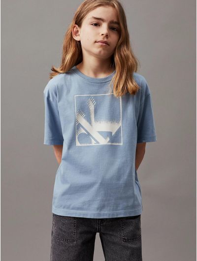 Playera-Calvin-Klein-con-Estampado-Niño-Azul