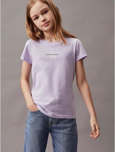 Playera-Calvin-Klein-Slim-con-Logo-Niña-Rosa