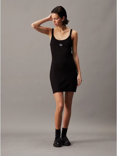 Vestido-Calvin-Klein-Tirantes-de-Canale-Mujer-Negro