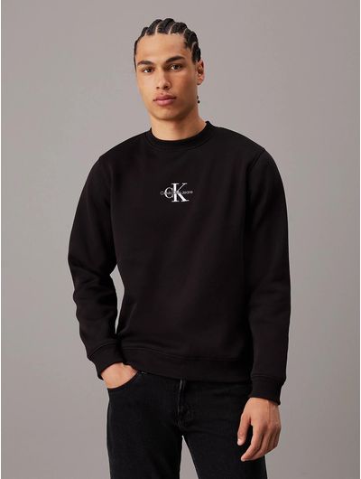 Sudadera-Calvin-Klein-de-Felpa-Hombre-Negro