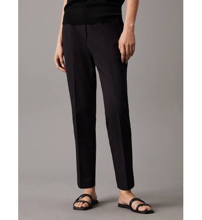 Pantalón Calvin Klein Slim Tobillero Mujer Negro Pantalones