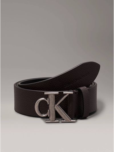 Cinturon-Calvin-Klein-Hebilla-Monograma-de-Piel-Hombre-Negro