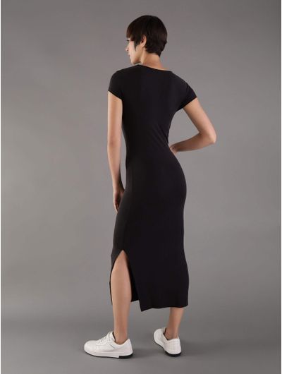 Vestido-Calvin-Klein-Lateral-Fruncido-Mujer-Negro