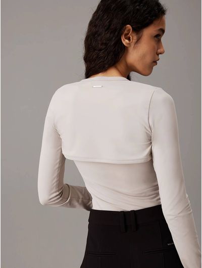 Blusa-Calvin-Klein-Slim-de-Tirantes-Mujer-Beige