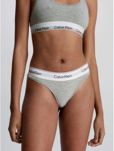 Tanga-Calvin-Klein-Modern-Cotton-Carousel-Mujer-Gris