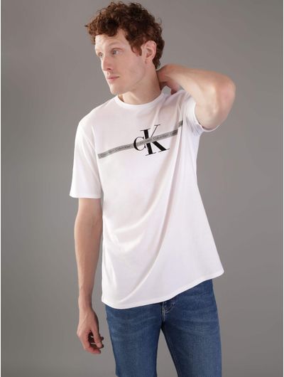 Playera-Calvin-Klein-Franja-Logo-Hombre-Blanco