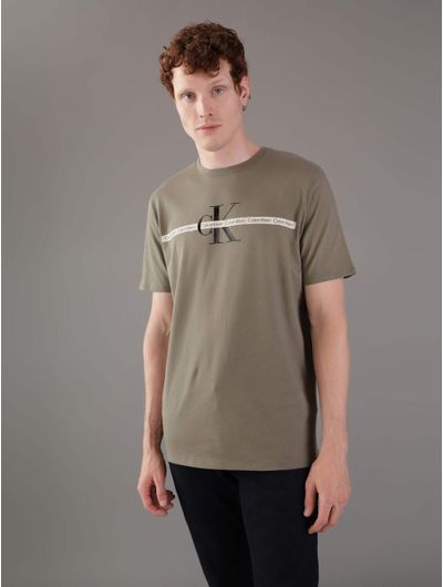 Playera-Calvin-Klein-Franja-Logo-Hombre-Verde