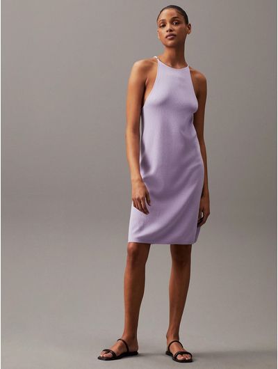 Vestido-Calvin-Klein-Acanalado-Mujer-Morado