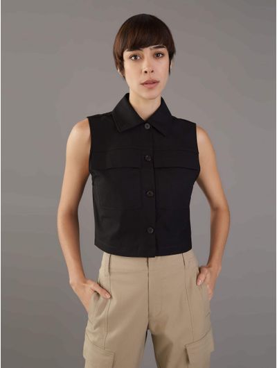 Chaleco-Calvin-Klein-Bolsillos-Mujer-Negro