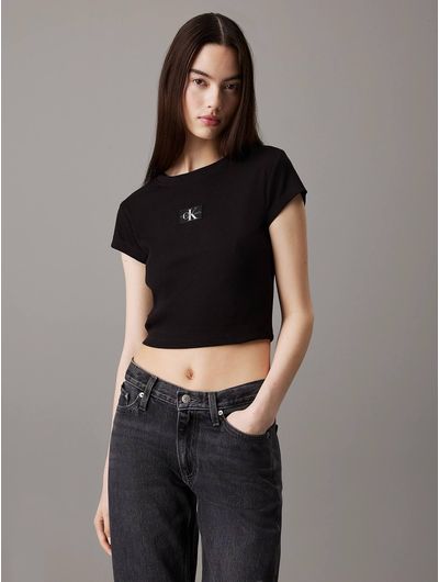 Playera-Calvin-Klein-Slim-de-Canale-Monologo-Mujer-Negro