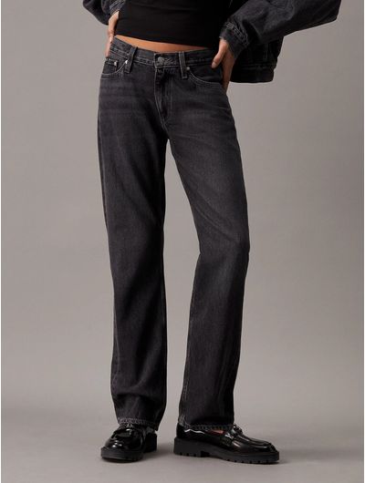 Jeans-Calvin-Klein-Straight-Low-Rise-Mujer-Gris