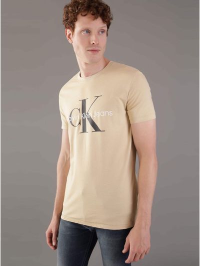 Playera-Calvin-Klein-Monograma-Estampado-Hombre-Beige