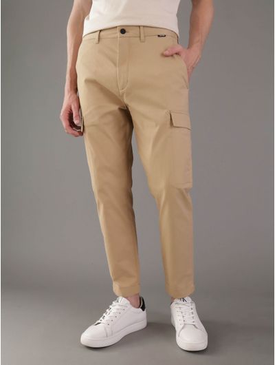 Pantalon-Calvin-Klein-Tapered-Cargo-Hombre-Beige