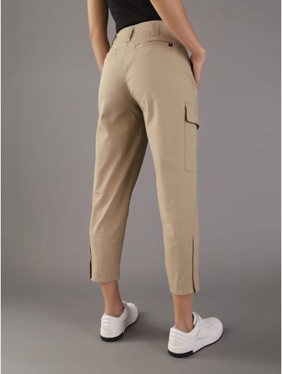 Pantalon-Calvin-Klein-Aberturas-Mujer-Cafe