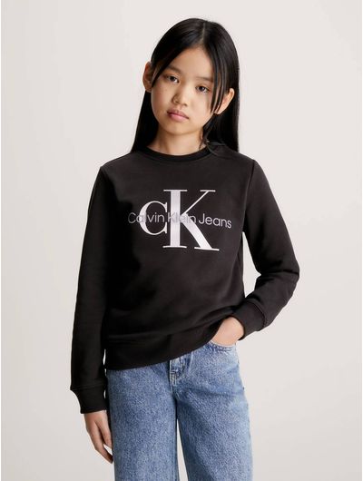 Sudadera-Calvin-Klein-Monologo-Niños-Negro