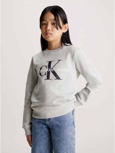 Sudadera-Calvin-Klein-Monologo-Niños-Gris