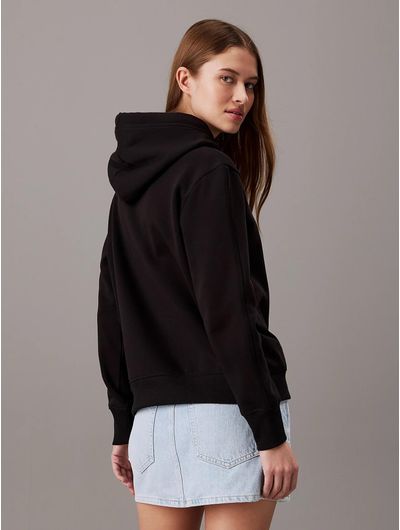 Sudadera-Calvin-Klein-Logo-Mujer-Negro