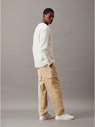 Pantalones-Calvin-Klein-Cargo-Hombre-Beige