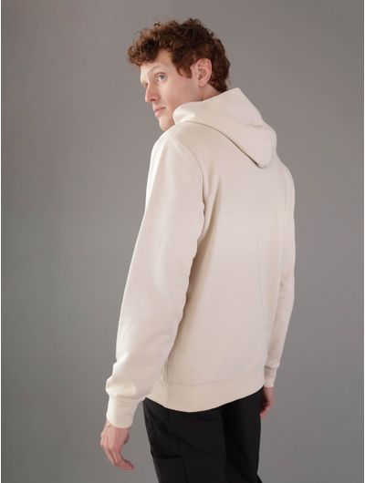 Sudadera-Calvin-Klein-Logo-Hombre-Beige