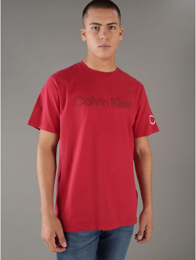 Playera-Calvin-Klein-con-Logo-Estampado-Hombre-Rojo