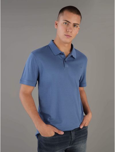 Polo-Calvin-Klein-con-Logo-Bordado-Hombre-Azul