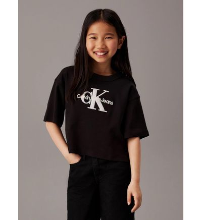 Playeras Camiseta Calvin Klein Mujer Negra Playera Cuello Redondo