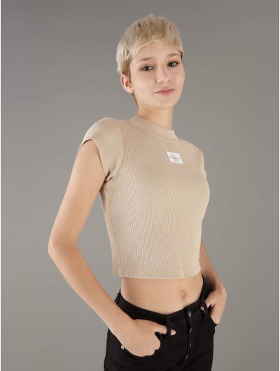 Top-Calvin-Klein-con-Logo-en-Etiqueta-Mujer-Beige