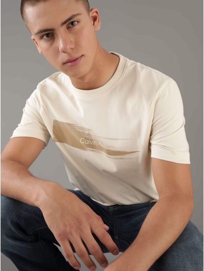 Playera-Calvin-Klein-con-Logo-en-Franja-Hombre-Beige