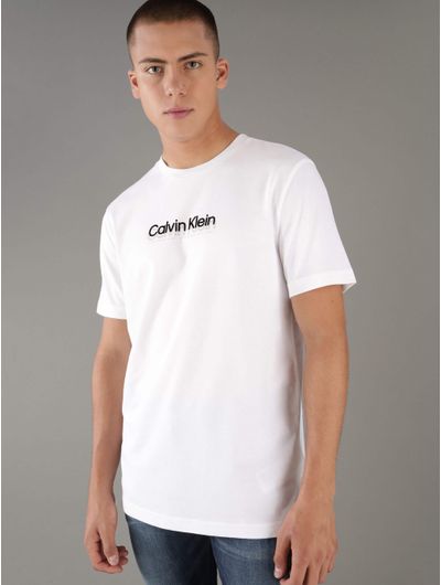 Playera-Calvin-Klein-con-Logo-Afelpado-Hombre-Blanco