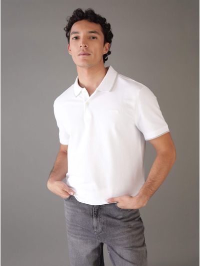 Polo-Calvin-Klein-con-Logo-Bordado-Hombre-Blanco