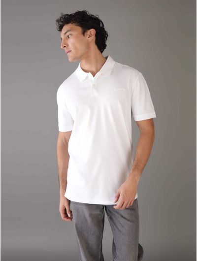 Polo-Calvin-Klein-Logo-Bordado-Hombre-Blanco