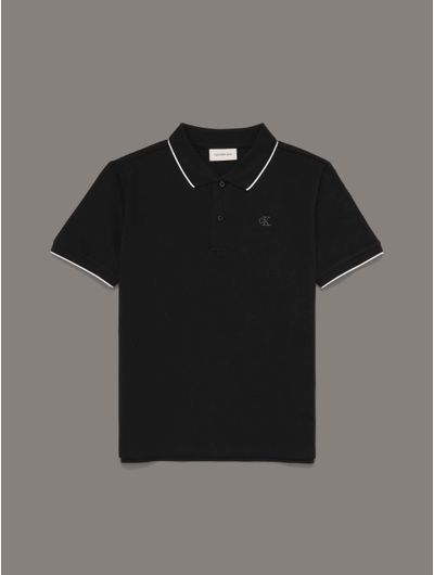 Polo-Calvin-Klein-con-Monograma-Bordado-Niño-Negro