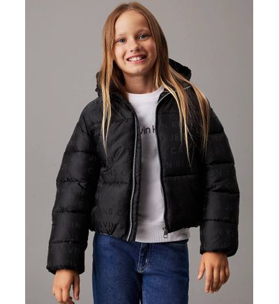 Mujer Chamarra Tipo Piel Para Niña Chamarra Calvin Klein Puffer