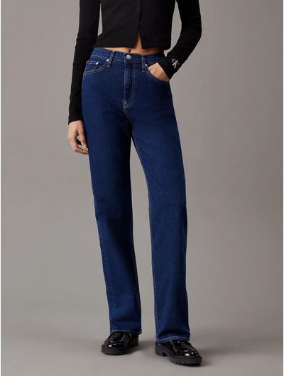 Jeans-Calvin-Klein-High-Rise-Straight-Mujer-Azul