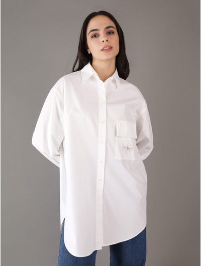 Camisa-Calvin-Klein-con-Monologo-en-Bolsillo-Mujer-Blanco