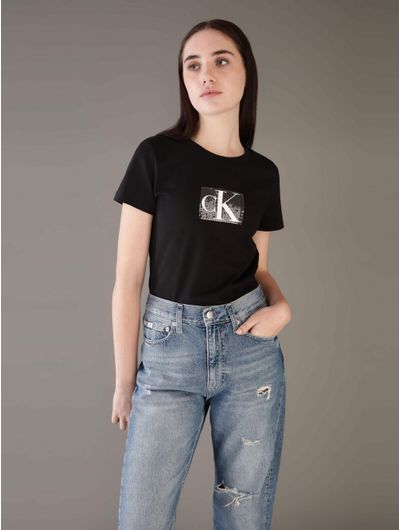 Playera-Calvin-Klein-con-Monograma-de-Lentejuelas-Mujer-Negro