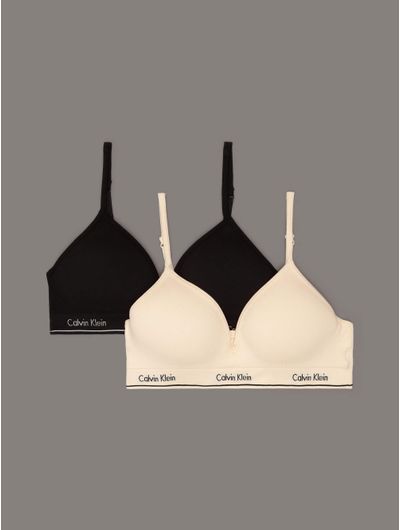 Bralettes-Calvin-Klein-con-Logo-Bajo-Paquete-de-2-Niña-Multicolor