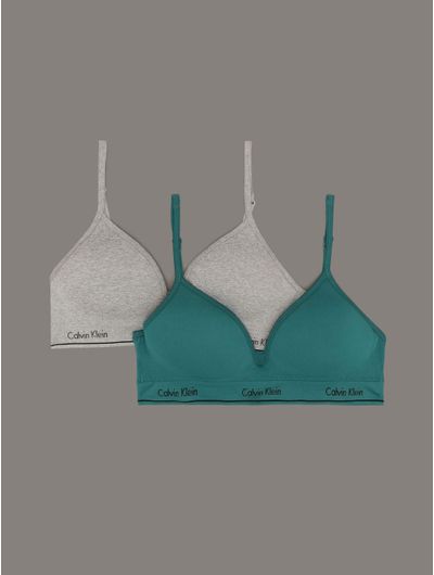 Bralettes-Calvin-Klein-con-Logo-Bajo-Paquete-de-2-Niña-Multicolor