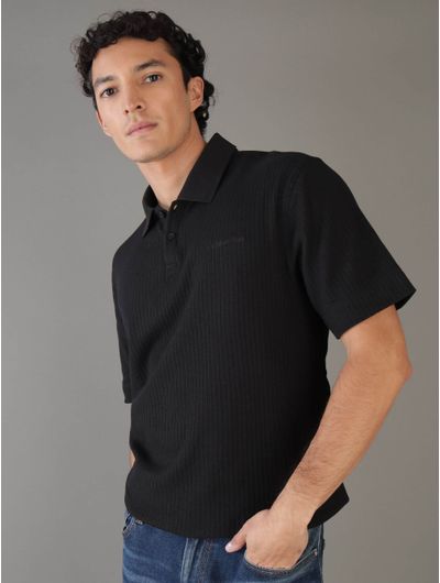 Polo-Calvin-Klein-con-Logo-Bordado-Hombre-Negro