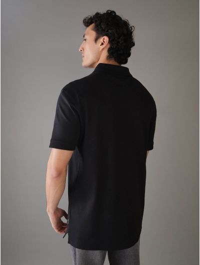 Polo-Calvin-Klein-Logo-Bordado-Hombre-Negro