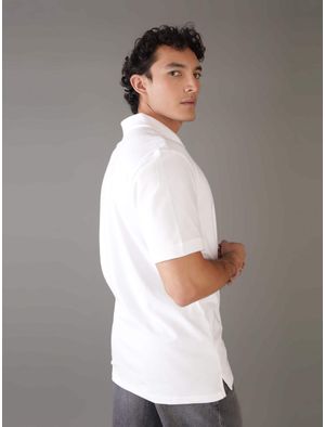 Polo-Calvin-Klein-Logo-Bordado-Hombre-Blanco